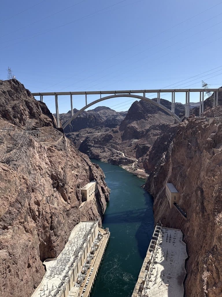 Colorado River cutting through a steep canyon